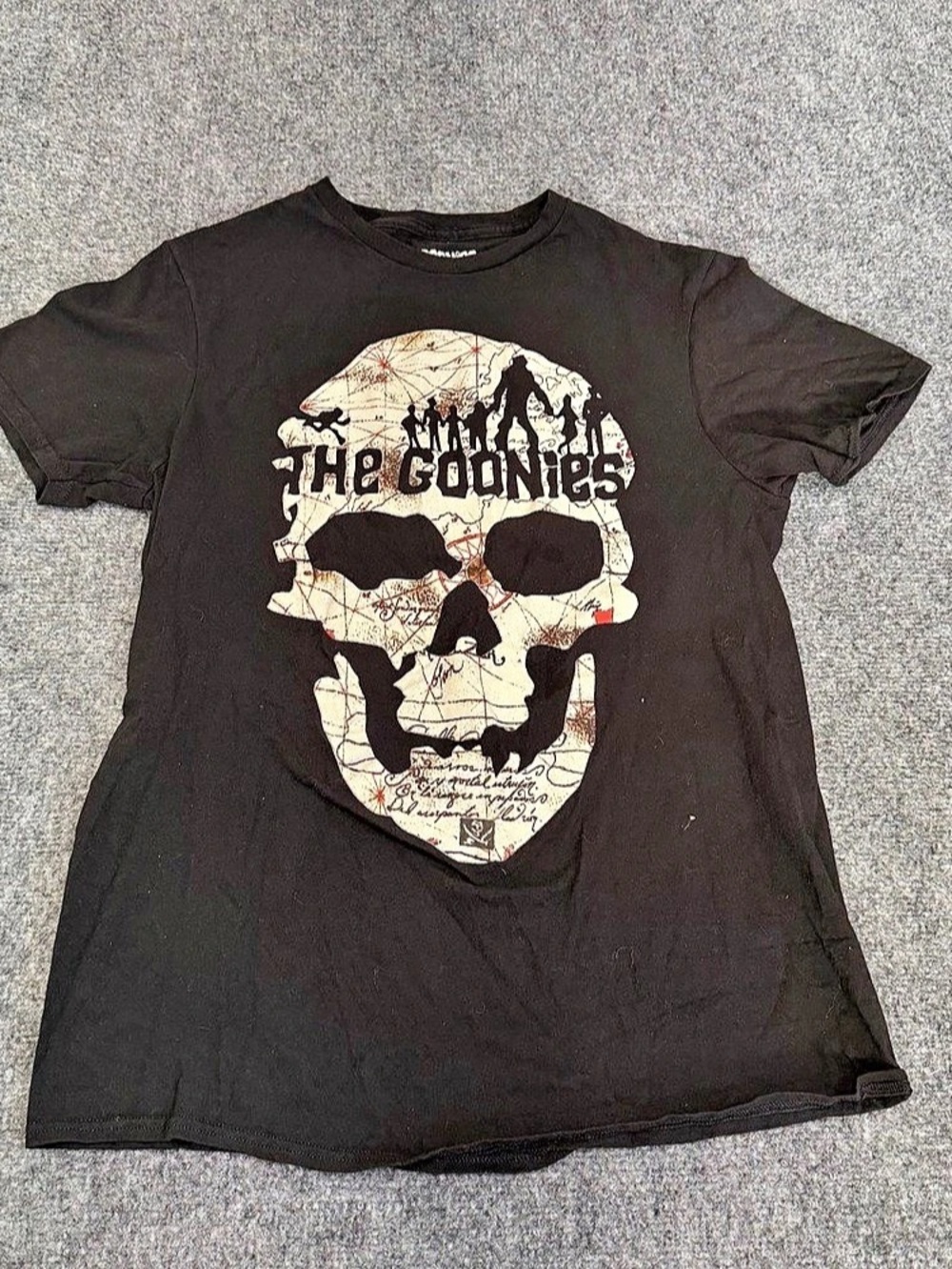 Hybrid Apparel The Goonies Skull Map Graphic T-Shirt Men's Black & Cream Medium
